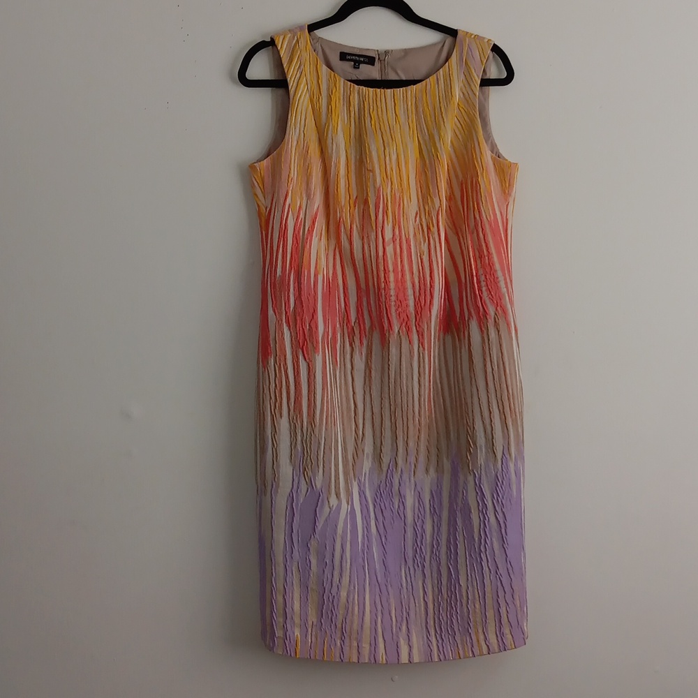 Lafayette 148 Textured Color Stream Sheath Dress … - image 1